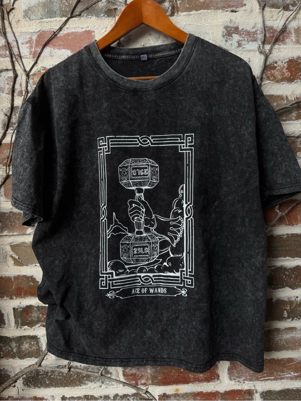 🏋️♂️ IronPandafit "Ace of Wands" Gym Tarot Graphic Tee - Size L